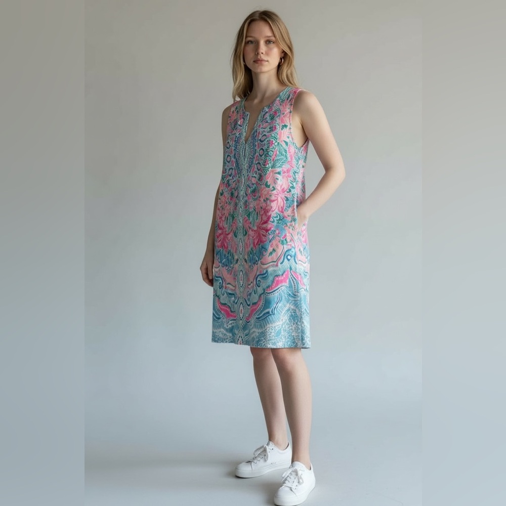 Lilly Pulitzer Vibrant Pink and Blue Swim Cover-Up